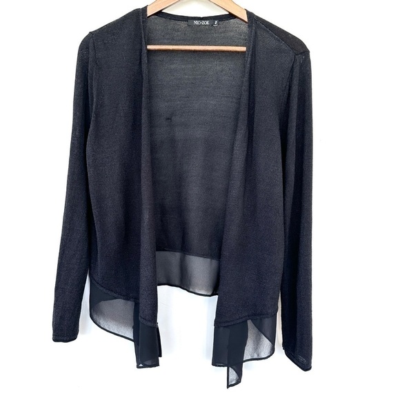 Nic+Zoe open cardigan with v-neck & long sleeves, in a silk blend knit - Picture 1 of 10